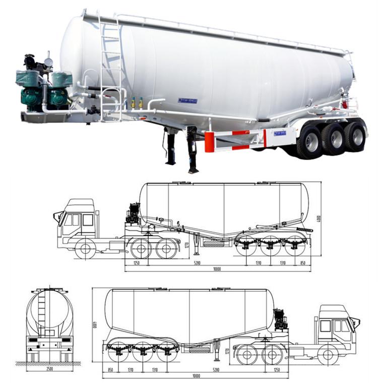 42m3 Bulk Cement Powder Tanker Truck for Sale