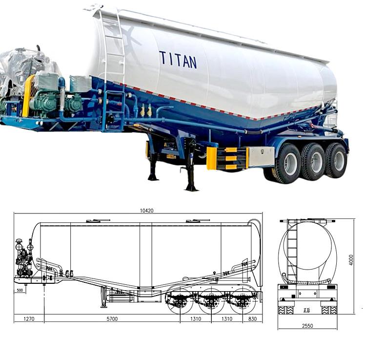 3 Axle 45cbm Bulk Cement Tanker Price in Ethiopia